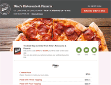 Tablet Screenshot of ninospizzasancarlos.com